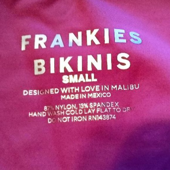 Frankies Bikinis Ribbed Bikini Bottom Color Cherub NWT Size SM - Picture 4 of 4